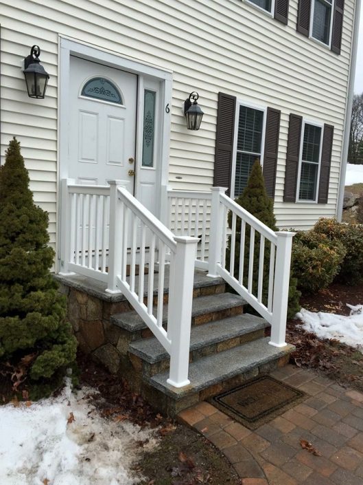 White Vinyl Railing Ashland Massachusetts - Miller Fence