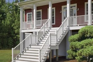 Kingston with square balusters in white