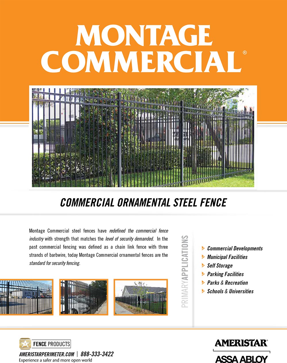 Montage Commercial Ornamental Steel Fence