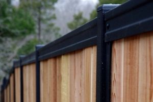 Metal Rail Wood Fence